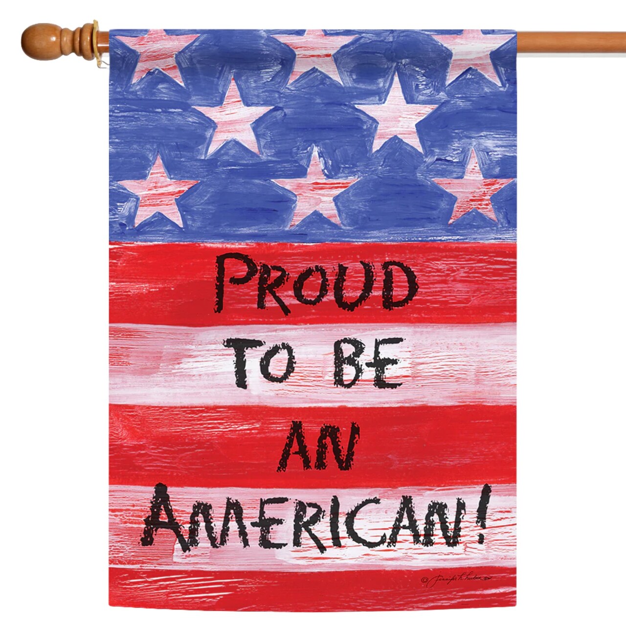 Toland Home Garden Patriotic Stars and Stripes "Proud To Be An American" Outdoor Flag - 40" x 28"